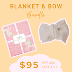 BUNDLE | Blanket & Topknot | Unicorns & Ivory Knit
