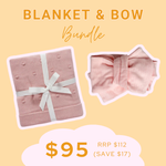 BUNDLE | Blanket & Topknot | Pink Bobble & Petal