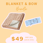BUNDLE | Blanket & Topknot | Pink Clay & Sky Blue
