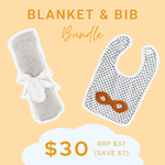 BUNDLE | Blanket & Bib | White/Grey & Hero Mask