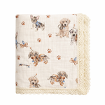 CONFETTI KIDZ | Lace Edge Muslin Blanket