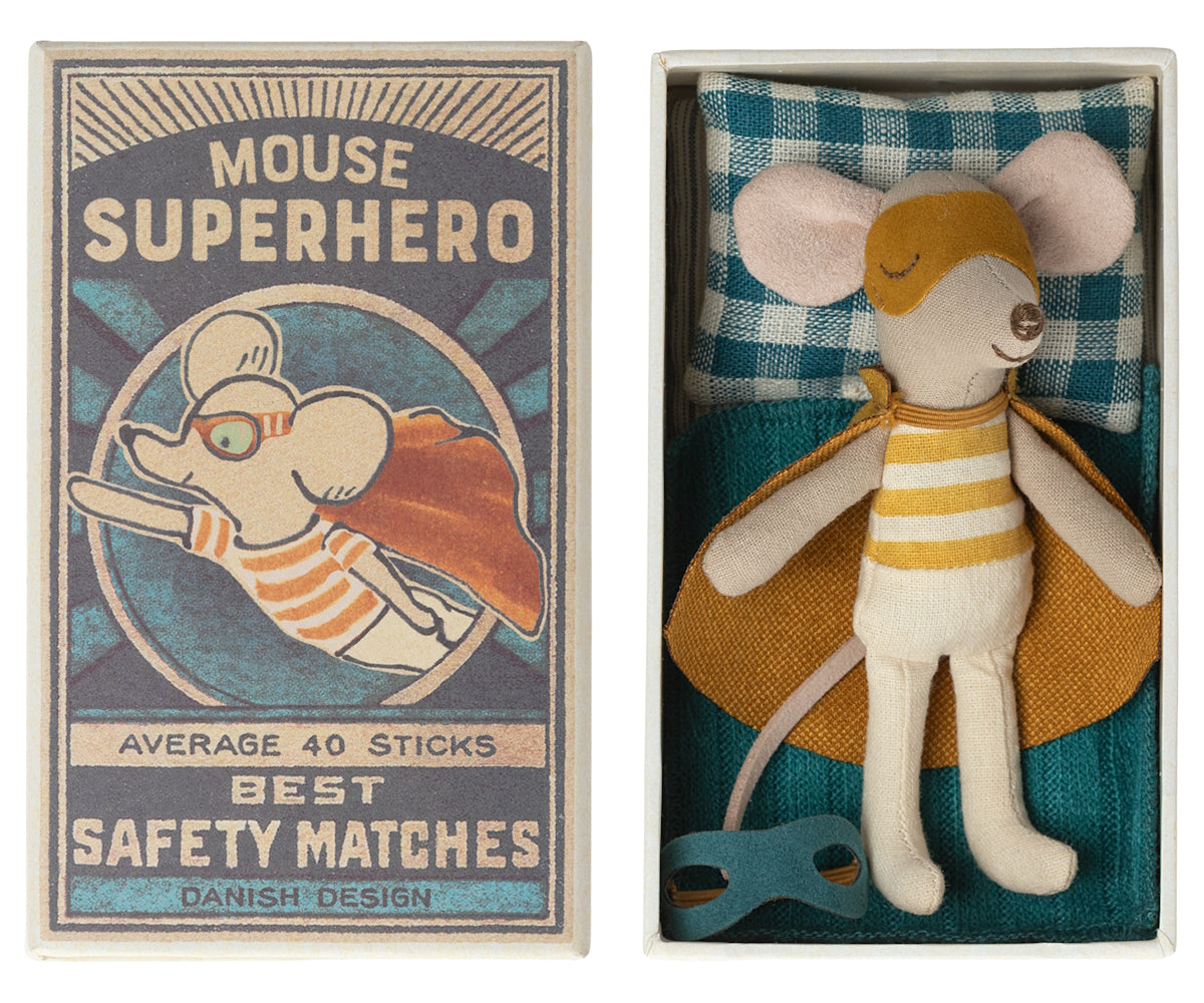 MAILEG | Super Hero Mouse in Matchbox