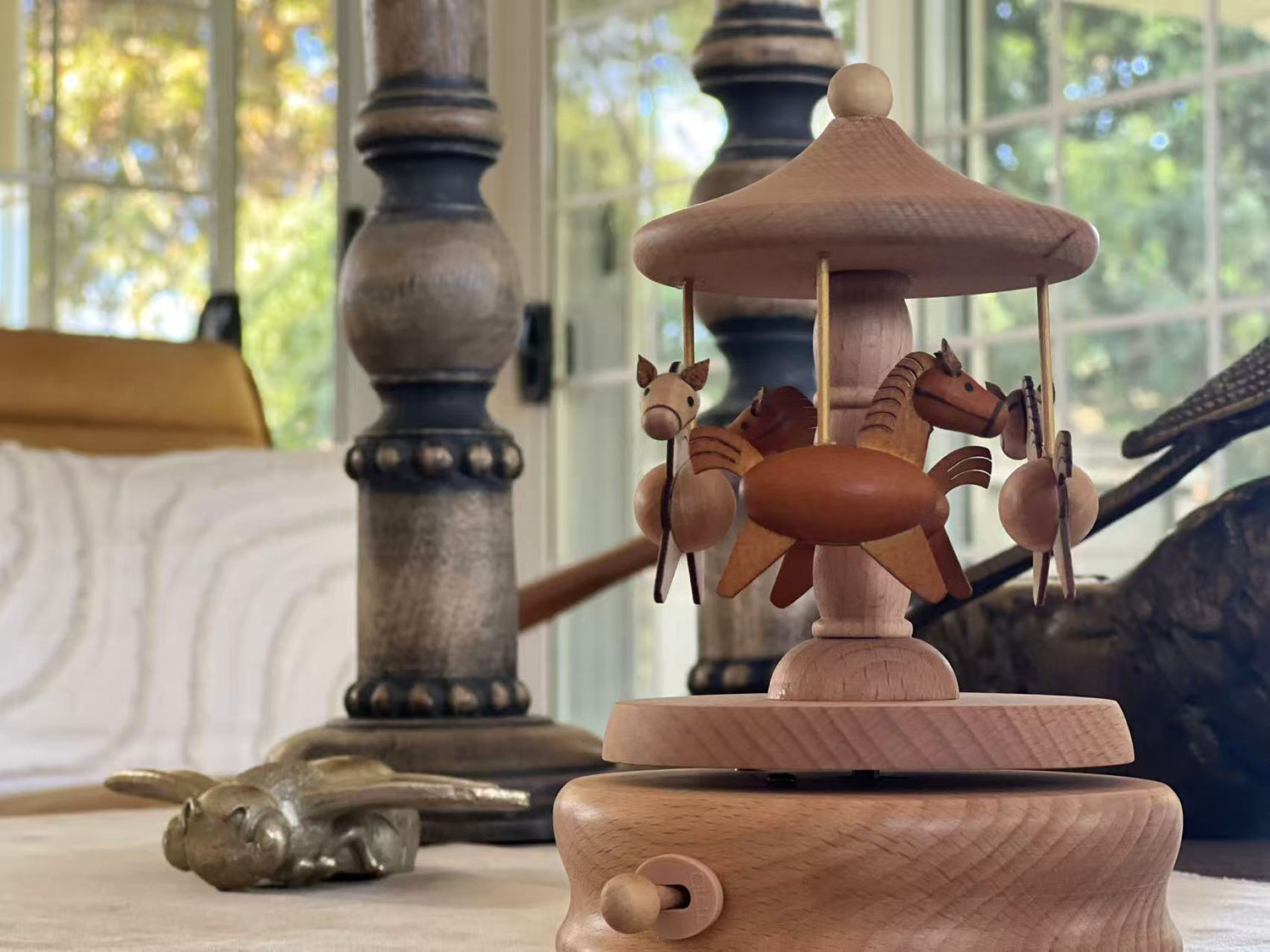 LITTLE MIA | Wooden Musical Carousel | Horses