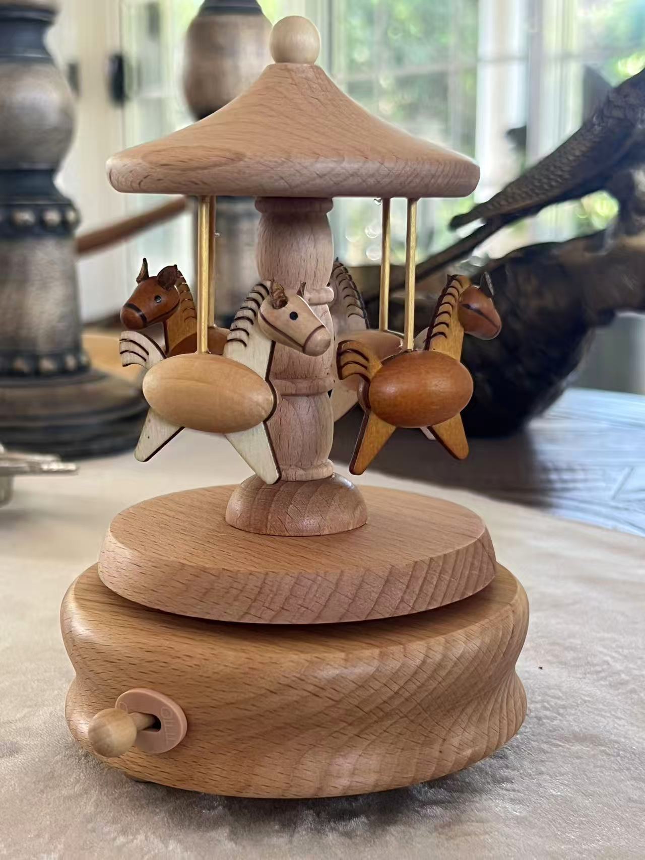 LITTLE MIA | Wooden Musical Carousel | Horses