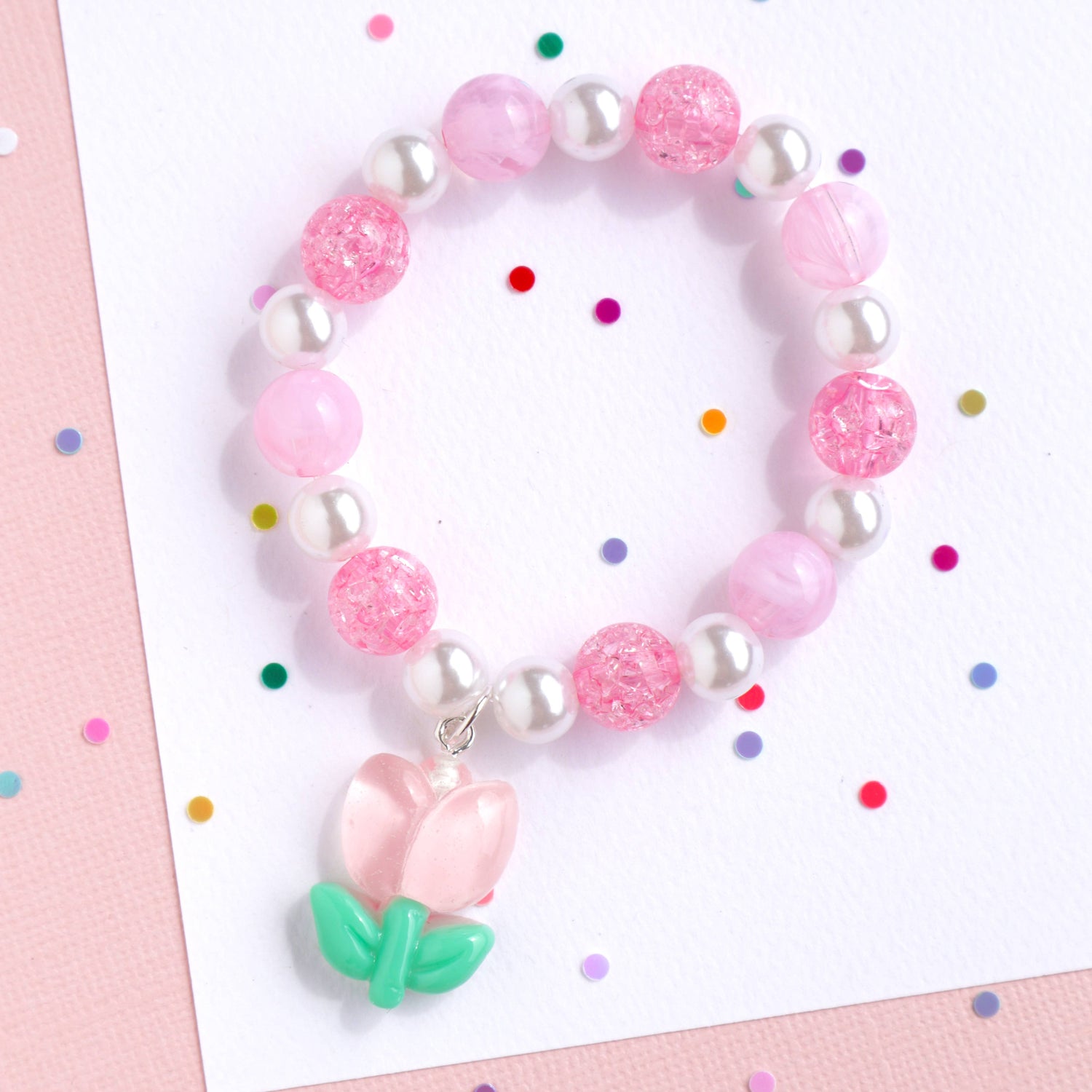 LAUREN HINKLEY | Pink Tulip Elastic Bracelet
