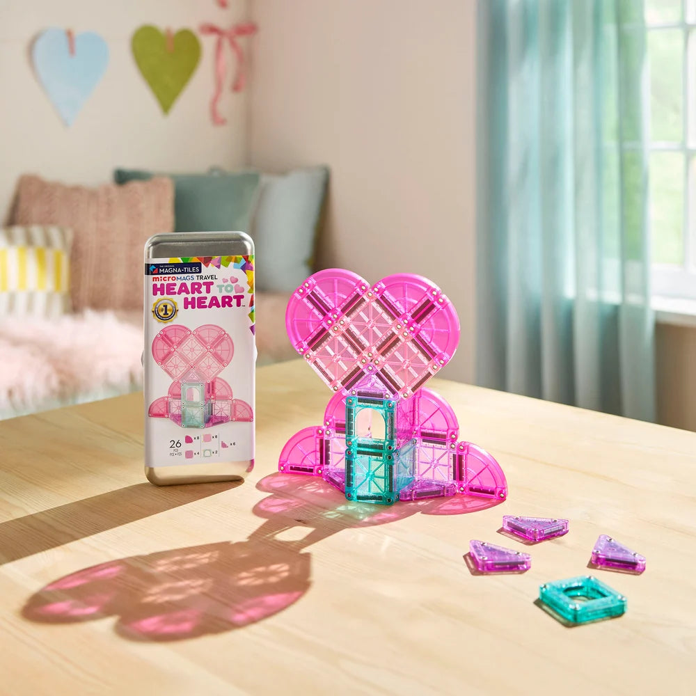 MAGNA-TILES | MicroMAGS Heart to Heart Travel Set 26pc