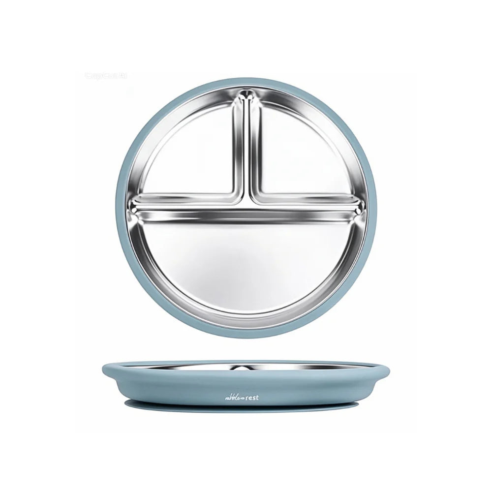 NIBBLE + REST | Stainless Steel and Silicone Suction Plate