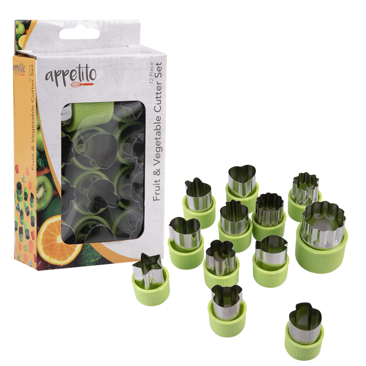 APPETITO | 12pc Fruit & Vegetable Cutters Set