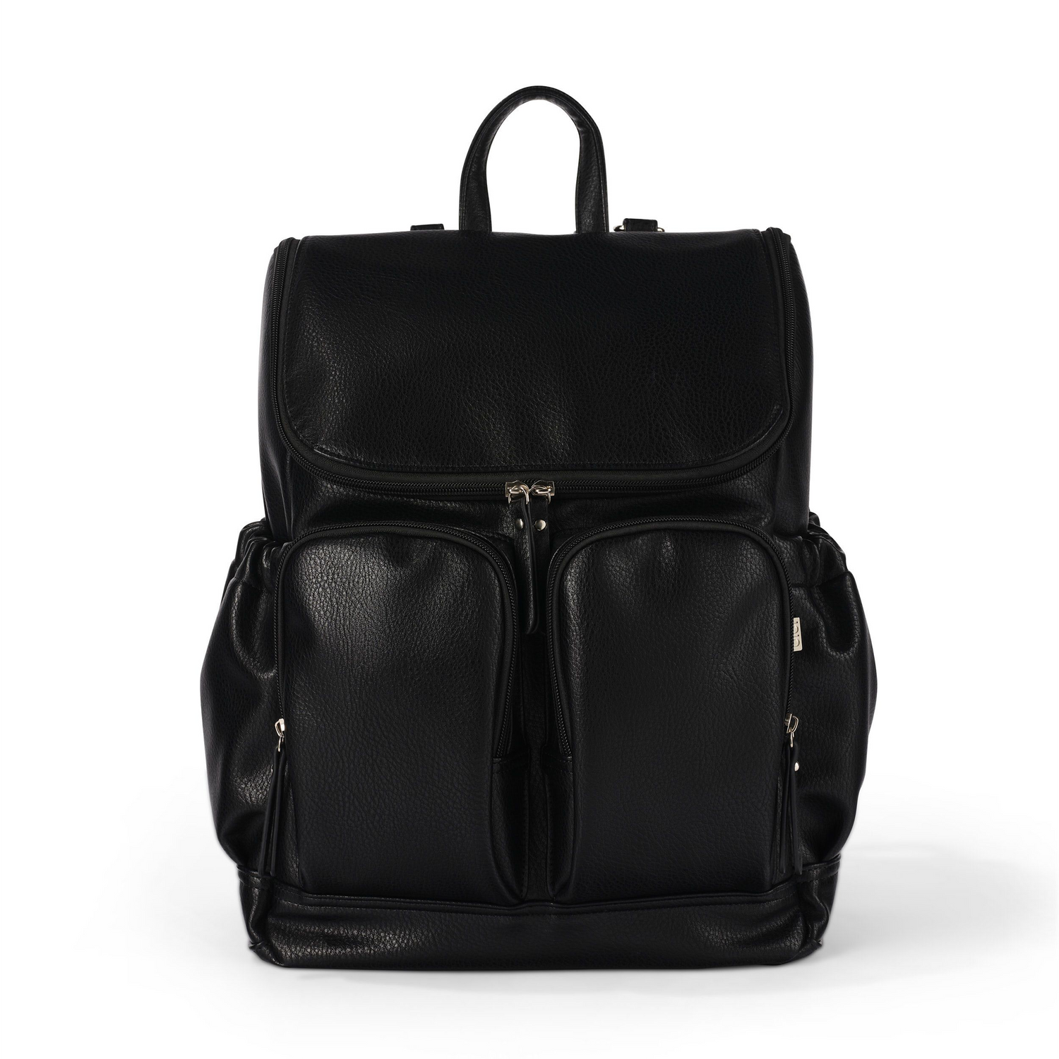OIOI | Signature Nappy Backpack | Black Dimple Vegan Leather