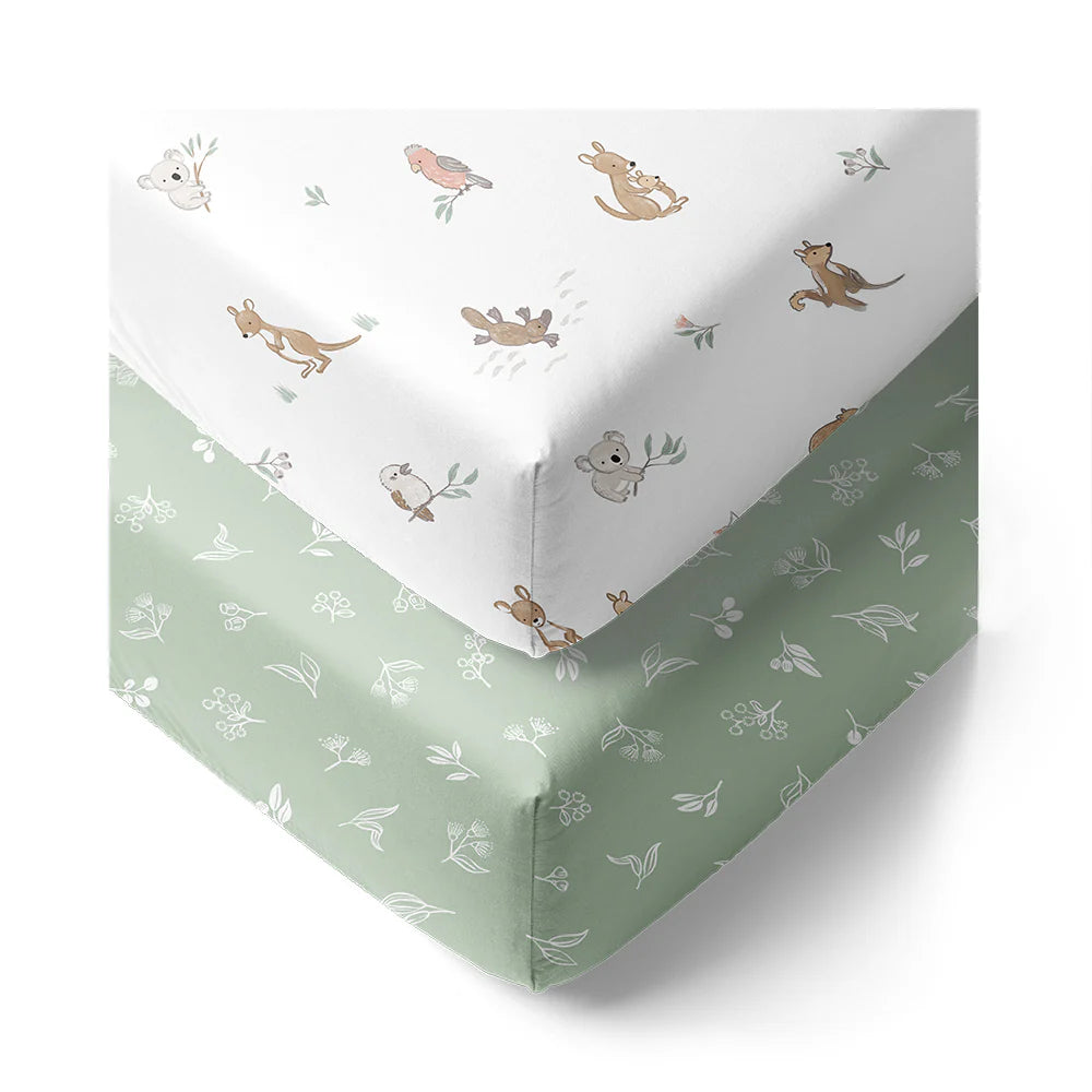 THE LIVING TEXTILES | Organic Cot Fitted Sheets 2pk