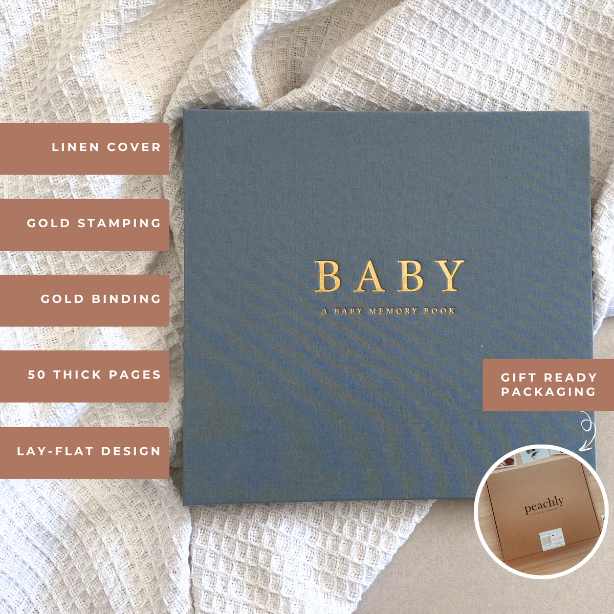 PEACHLY | Baby Memory Book Square