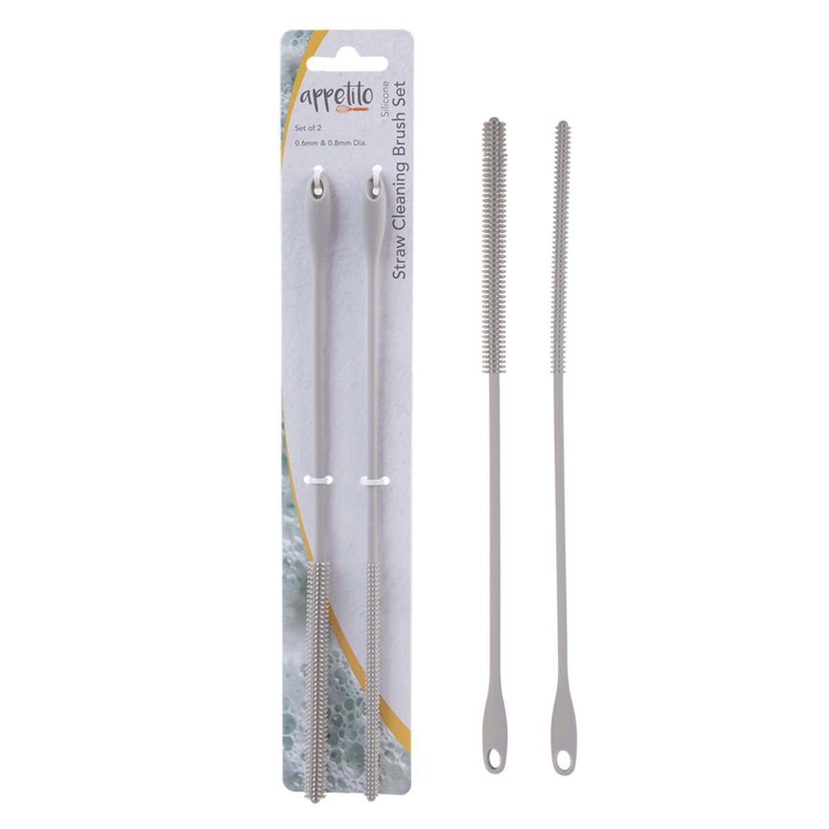 APPETITO | Silicone Straw Cleaning Brush 2pc Set