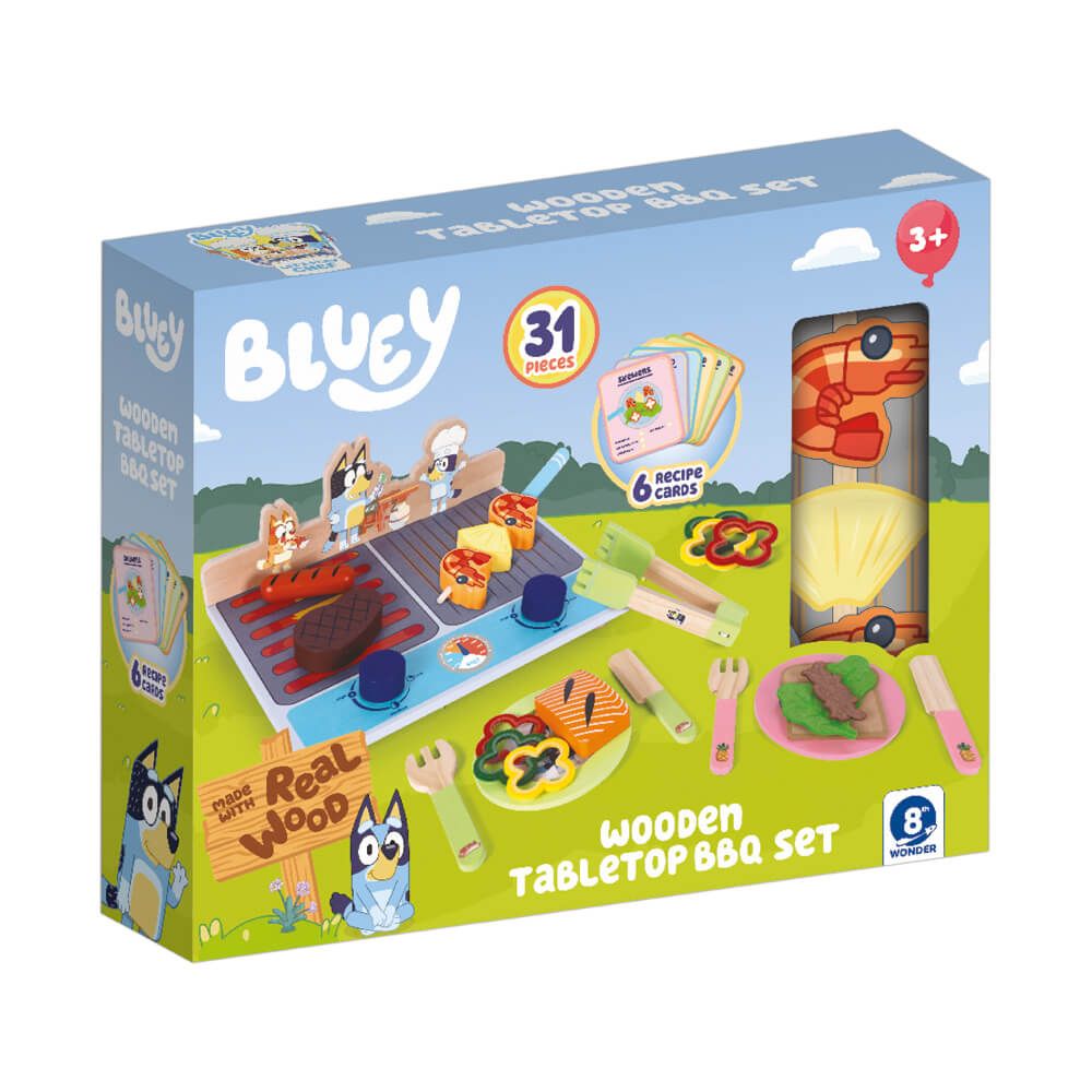 BLUEY | Wooden Tabletop BBQ Set