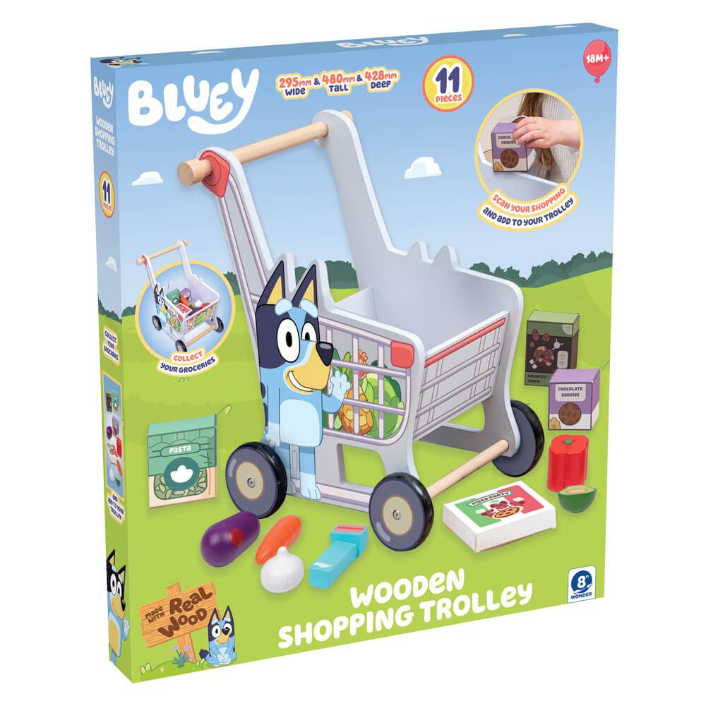 BLUEY | Wooden Shopping Trolley