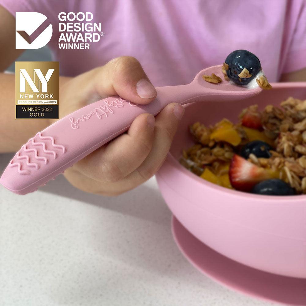 BRIGHT BERRY Silicone Self Feeding Spoons