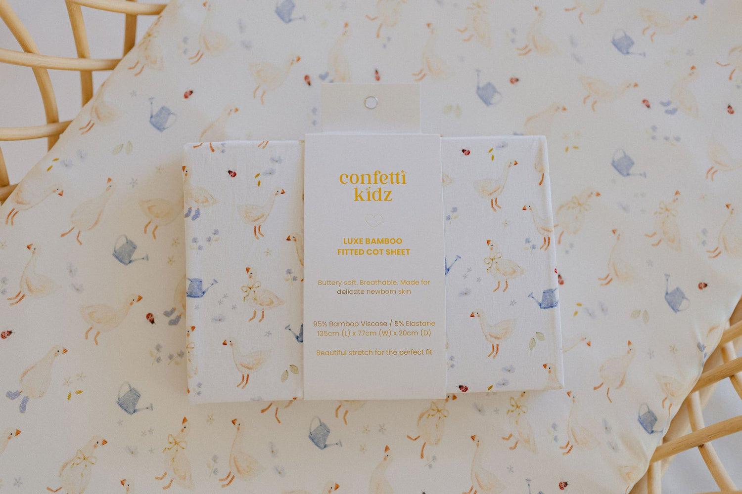 CONFETTI KIDZ | Fitted Bamboo Cot Sheet