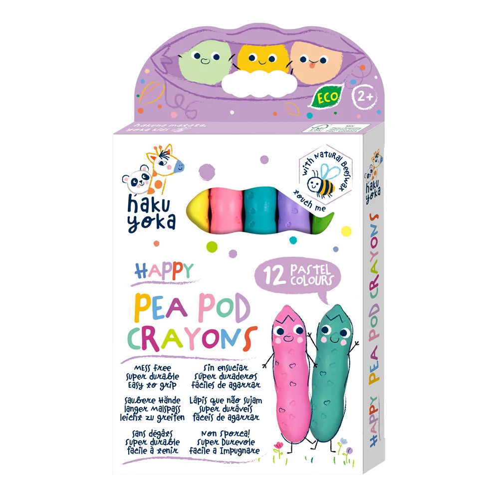 HAKU YOKA | Happy Pea Pod Crayons Pastel 12pk