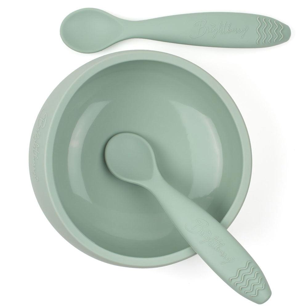 BRIGHT BERRY Silicone Suction Bowl Set with Two Spoons
