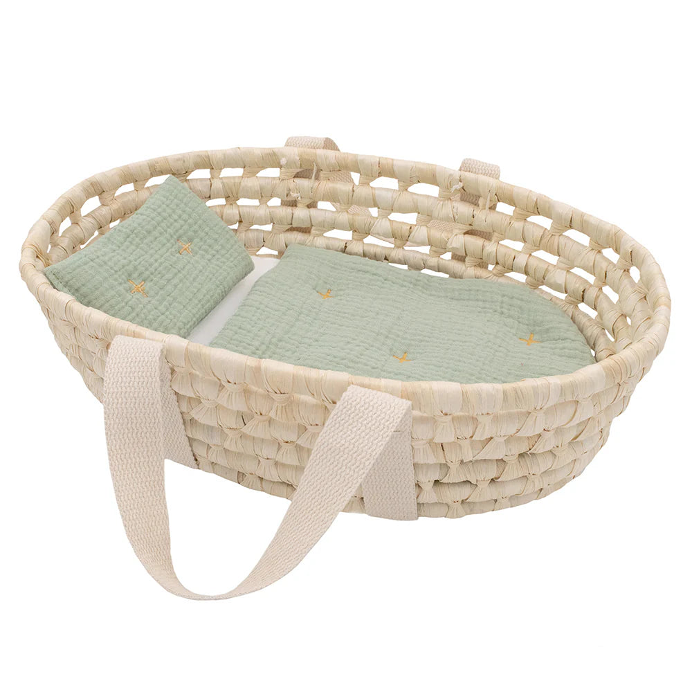 THE LIVING TEXTILES | Rattan Doll Moses Basket