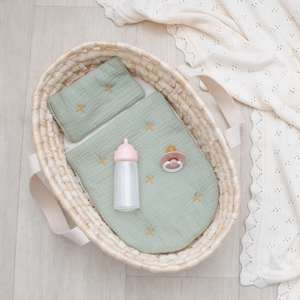 THE LIVING TEXTILES | Rattan Doll Moses Basket