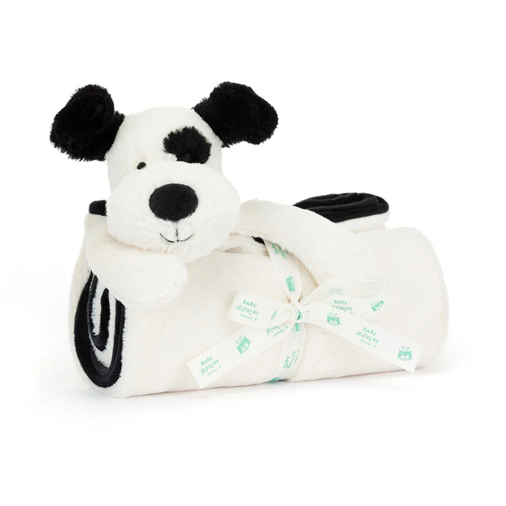 Jellycat Black & Cream Puppy Blankie