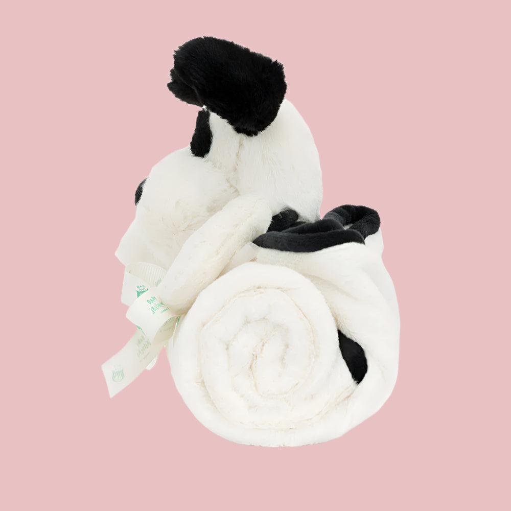 Jellycat Black & Cream Puppy Blankie