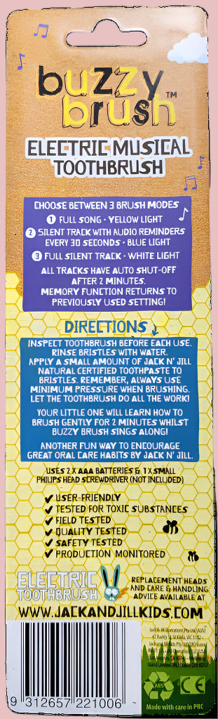 JACK N’ JILL | Buzzy Electric Musical Toothbrush