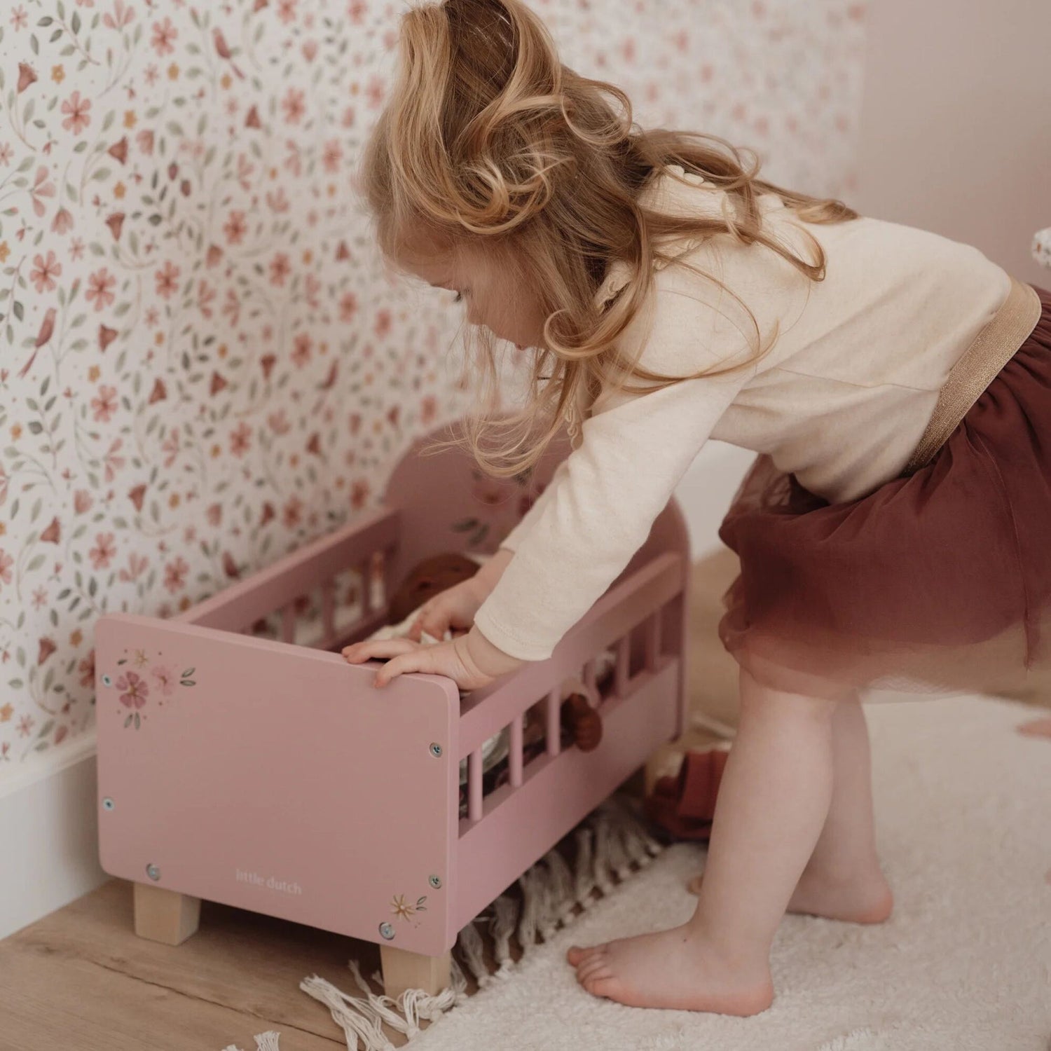 LITTLE DUTCH | Doll Bed with Textiles