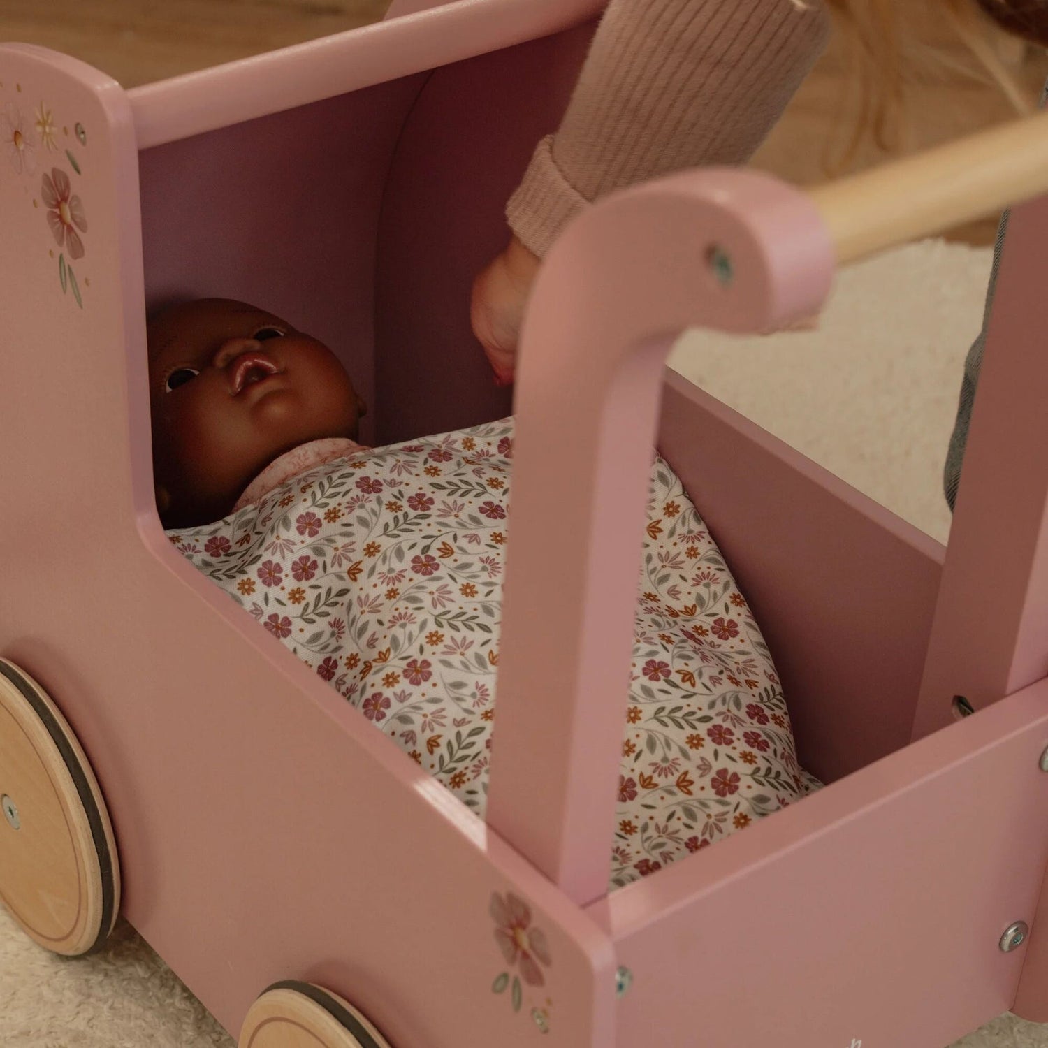 LITTLE DUTCH | Doll Pram with Textiles | Pink