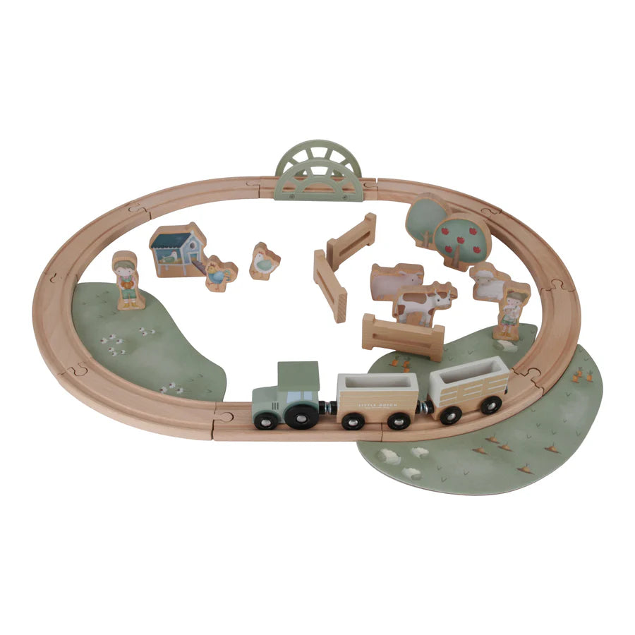 LITTLE DUTCH | Little Farm Wooden Train Track