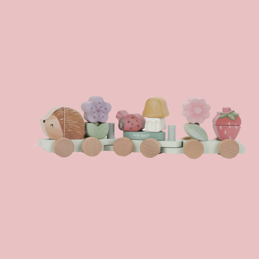 LITTLE DUTCH | Fairy Garden Stacking Train Hedgehog