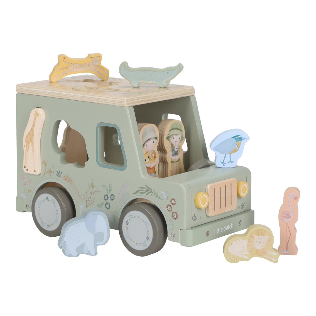 LITTLE DUTCH | 'Safari Friends' Shape Sorter Safari Car
