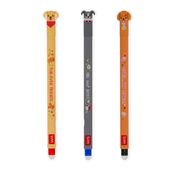 LEGAMI | Set of 3 Erasable Gel Pen | Fur-ever Friends