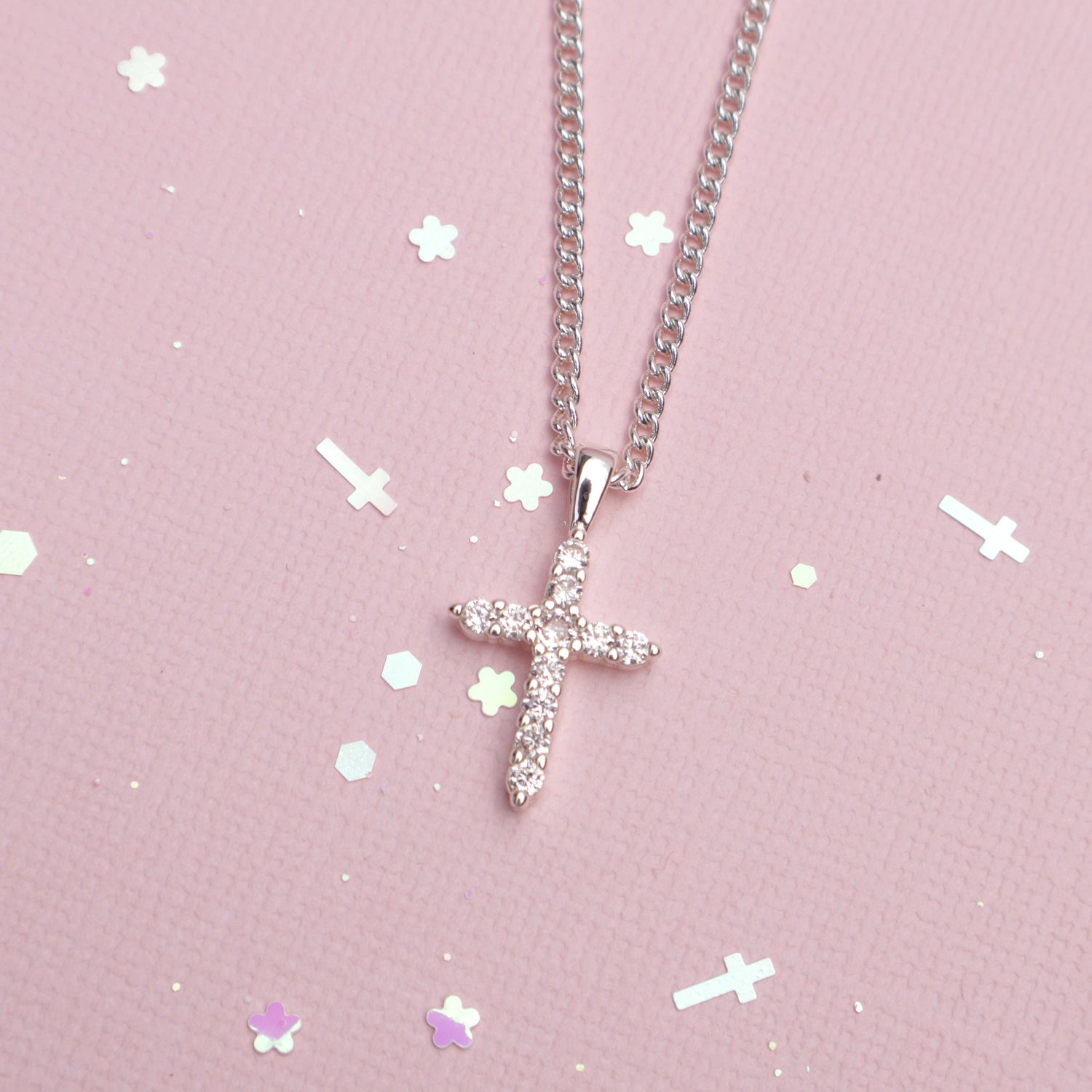 LAUREN HINKLEY | Diamanté Cross Necklace