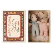 MAILEG | Twin Mice in Matchbox Checker