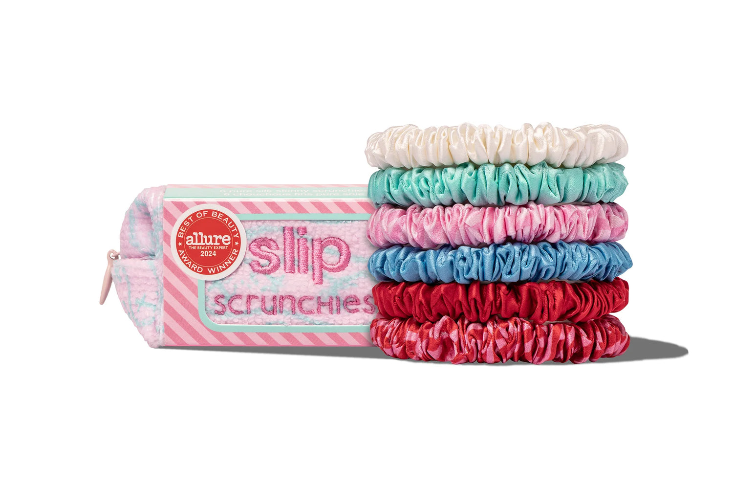 SLIP | Pure Silk Skinny Scrunchies w/Pouch | 6pk