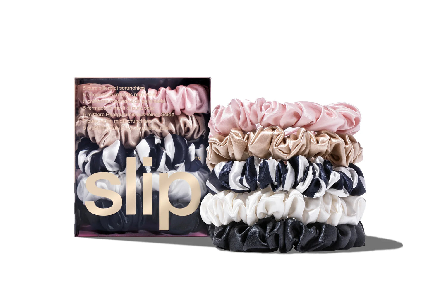 SLIP | Pure Silk Midi Scrunchies | 5pk