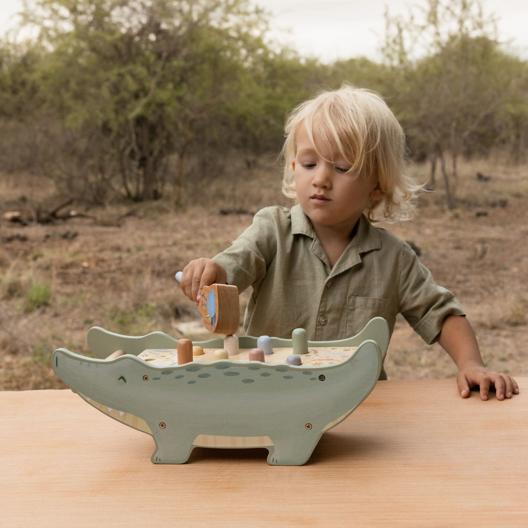 LITTLE DUTCH | 'Safari Friends' Wooden Hammer Bench