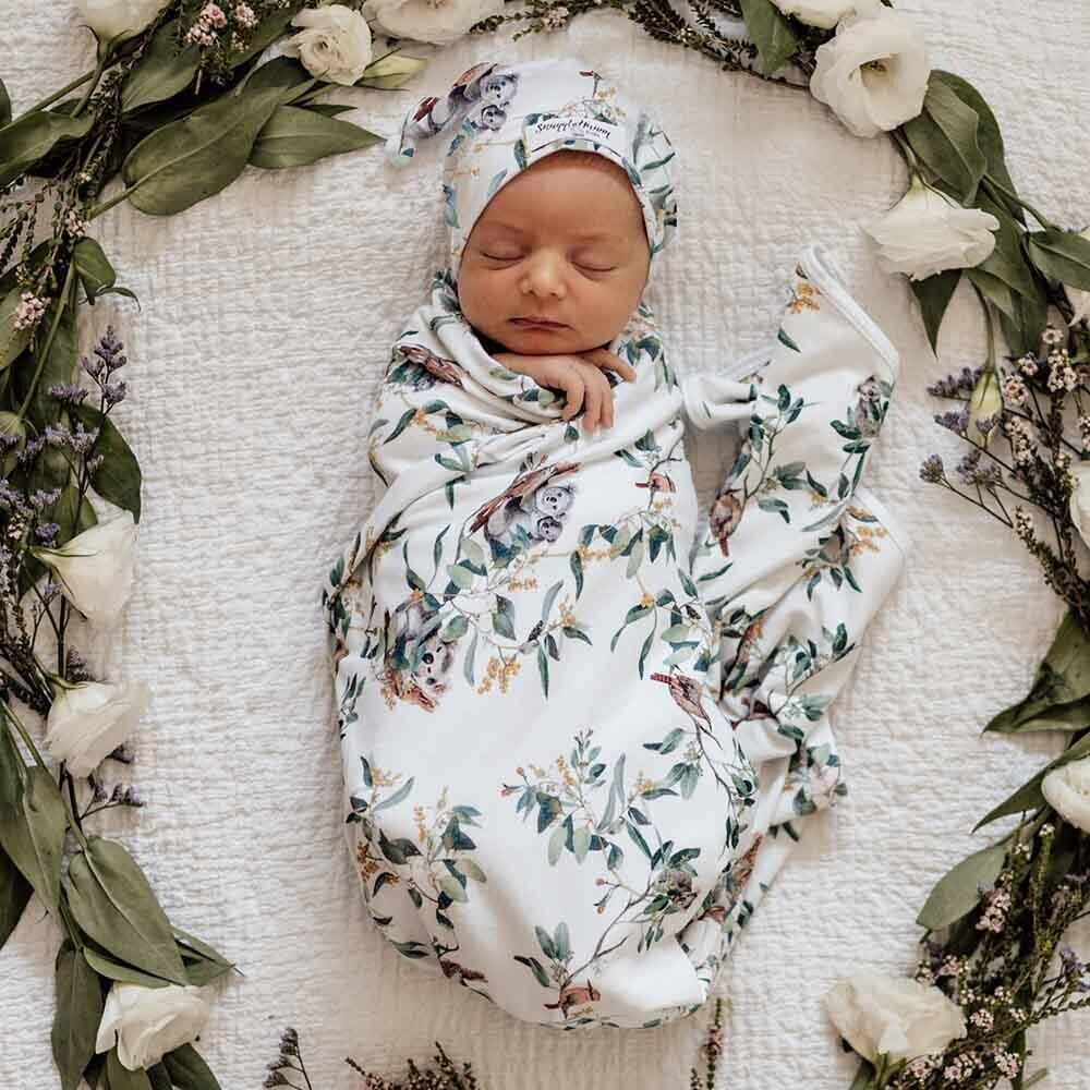 SNUGGLE HUNNY | Snuggle Swaddle & Beanie Eucalypt
