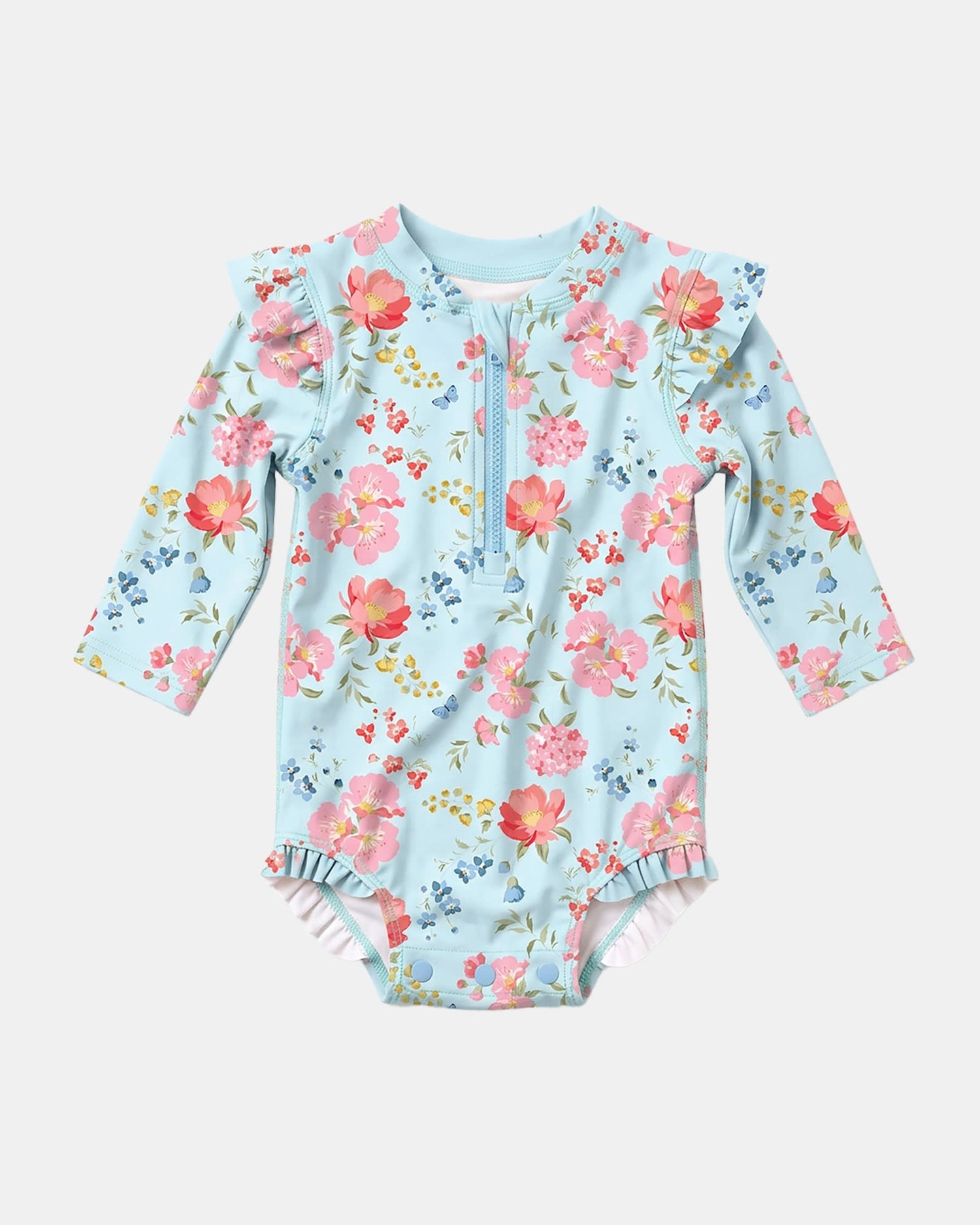 Swim Onesie L/S Twinkle Aqua Garden