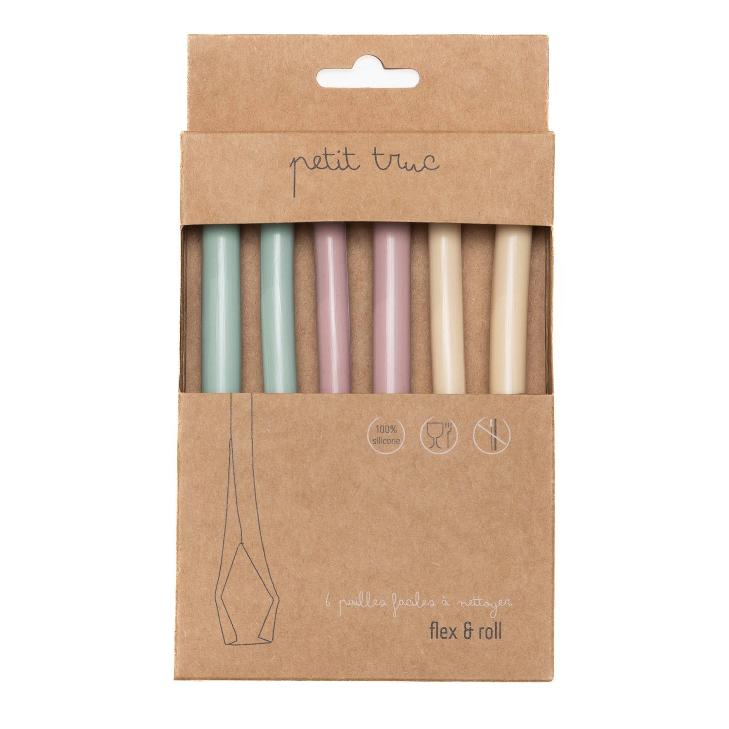PETIT TRUC | Silicone Flex & Roll Straws Set of 6