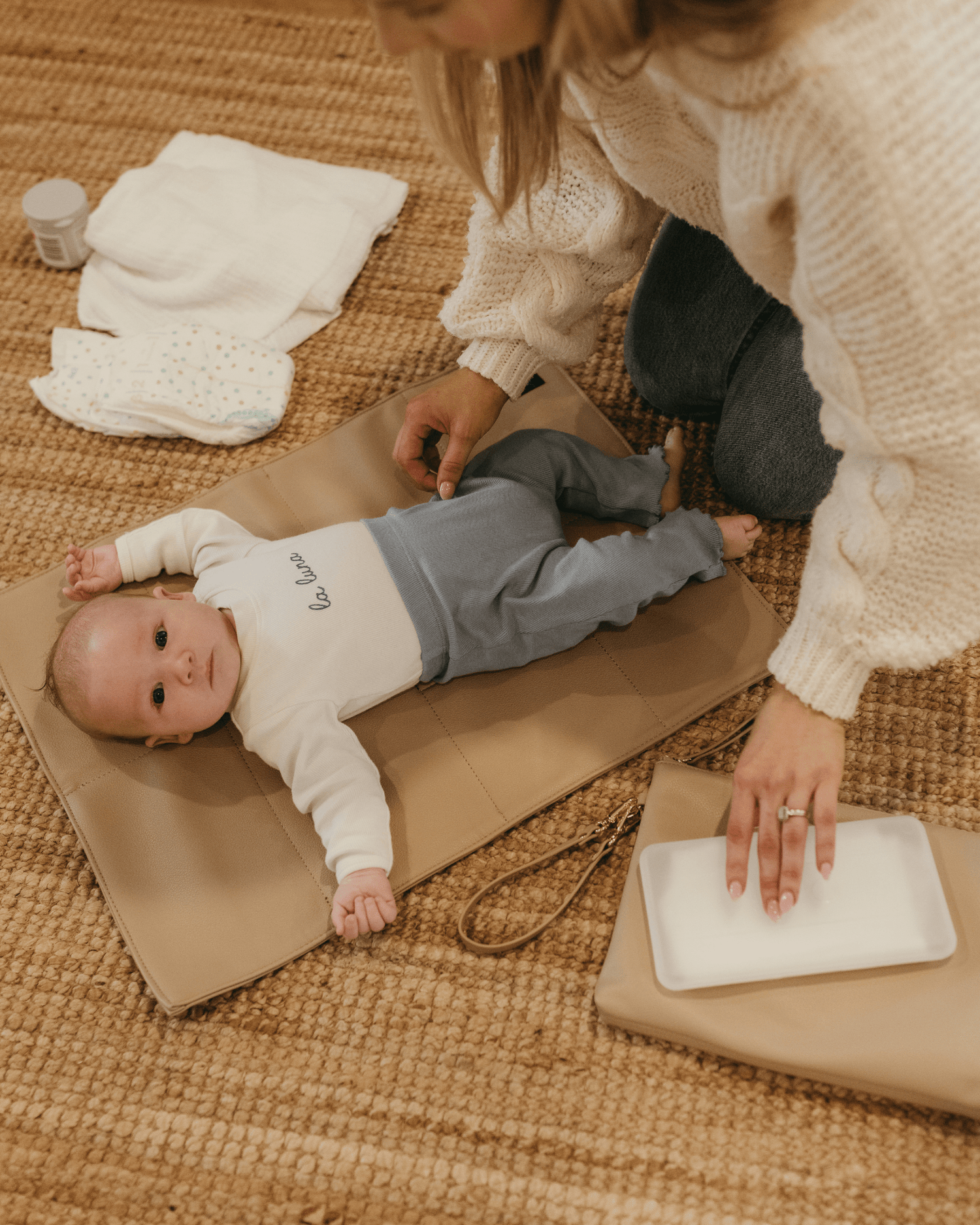 OIOI | Nappy Changing Pouch | Oat Vegan Leather