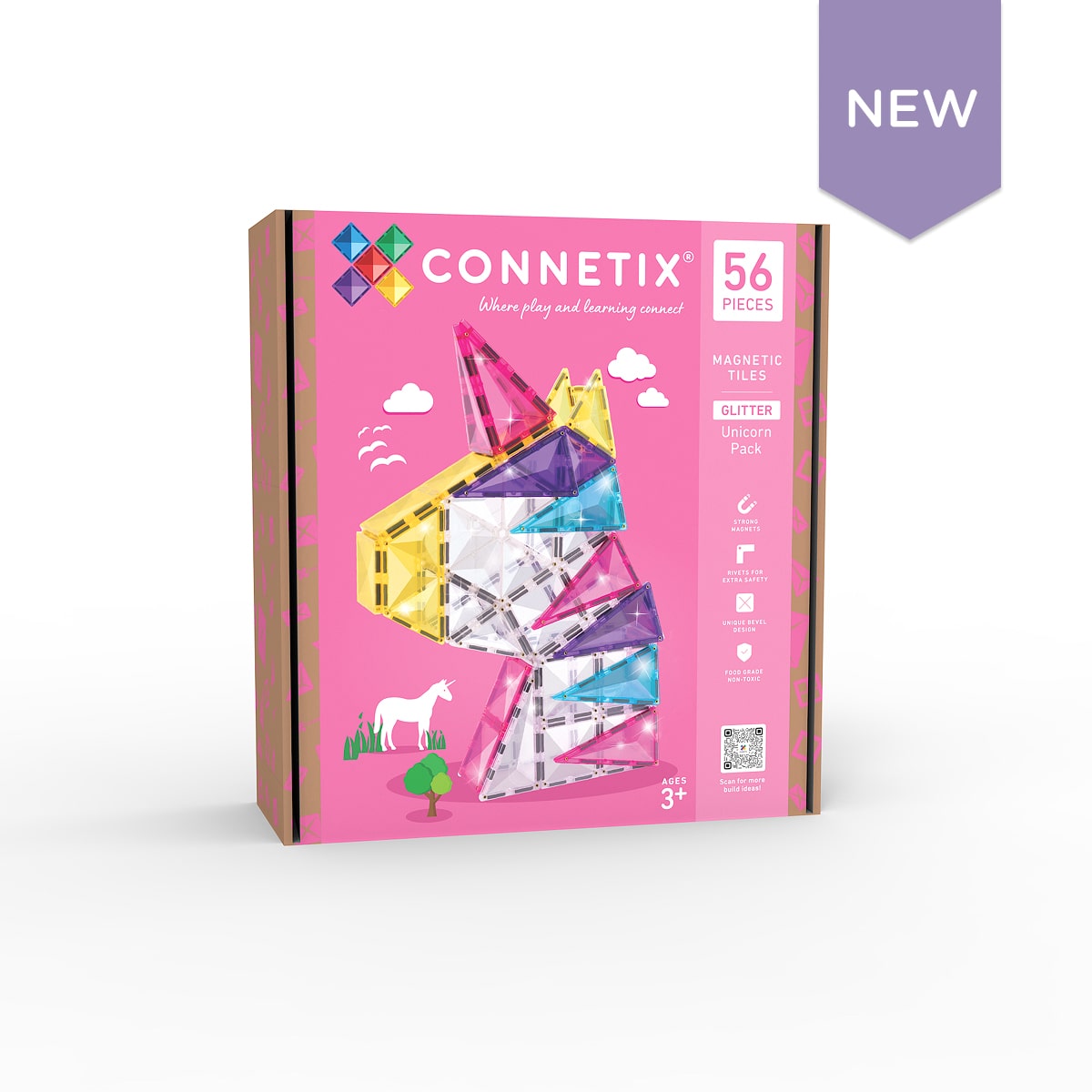 CONNETIX | Glitter Unicorn Pack | 56 Piece