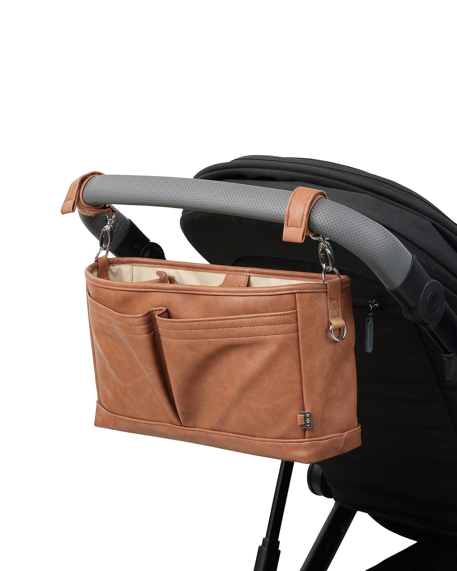 OIOI | Signature Pram Caddy | Tan Vegan Leather