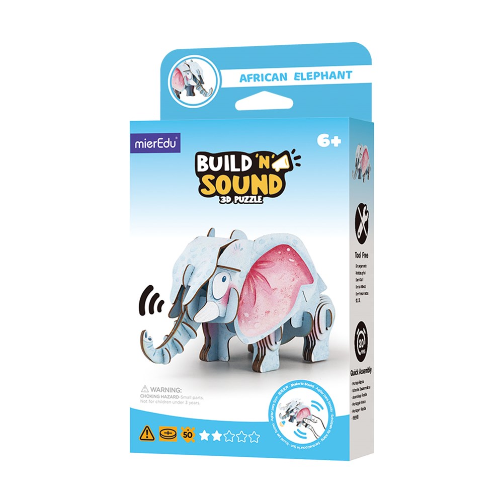 MIEREDU | Build n Sound 3D Puzzle | Safari Animals