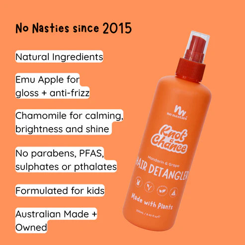 NO NASTIES | Kids Hair Detangling Spray in Mandarin and Grape 250ml