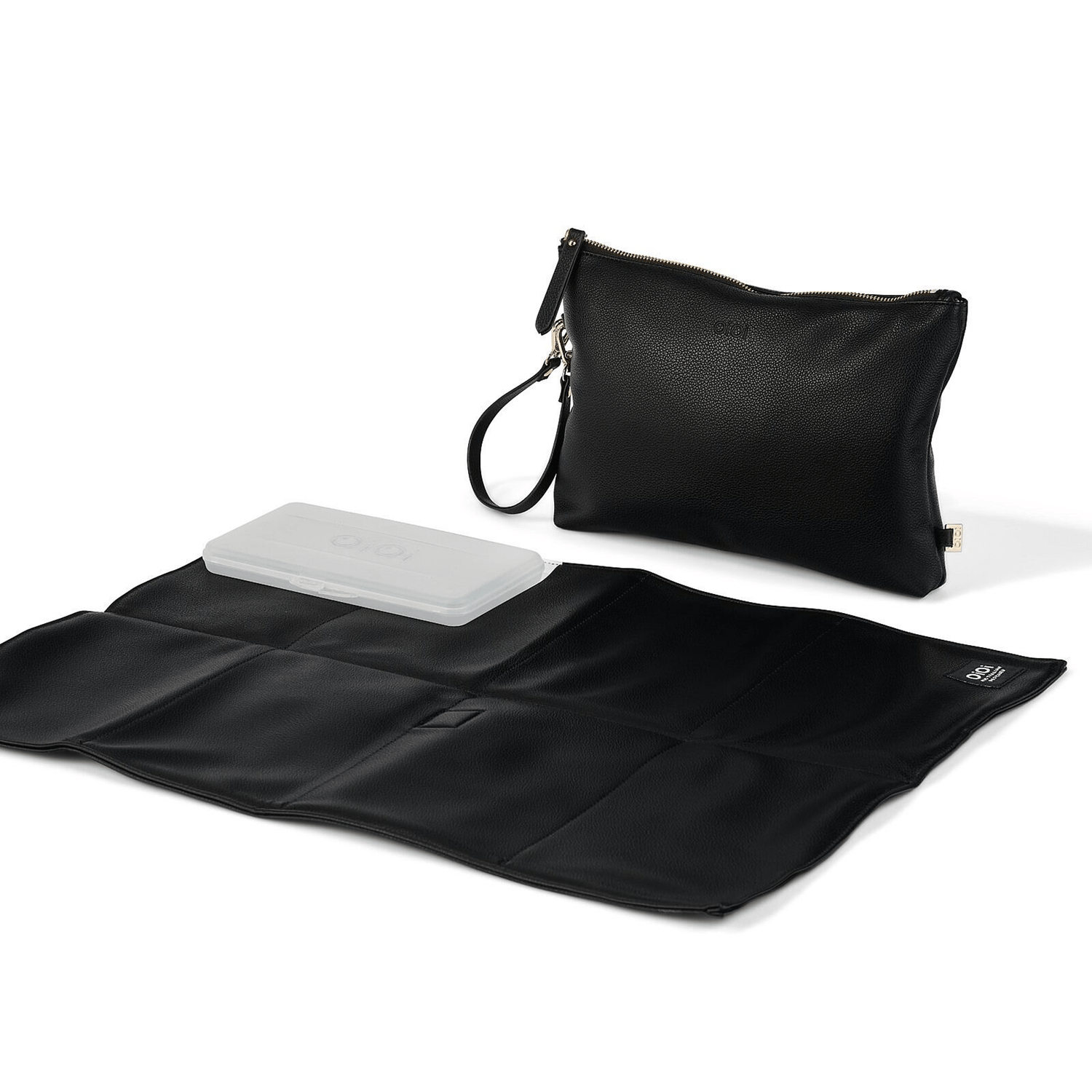 OIOI | Nappy Changing Pouch | Black Vegan Leather