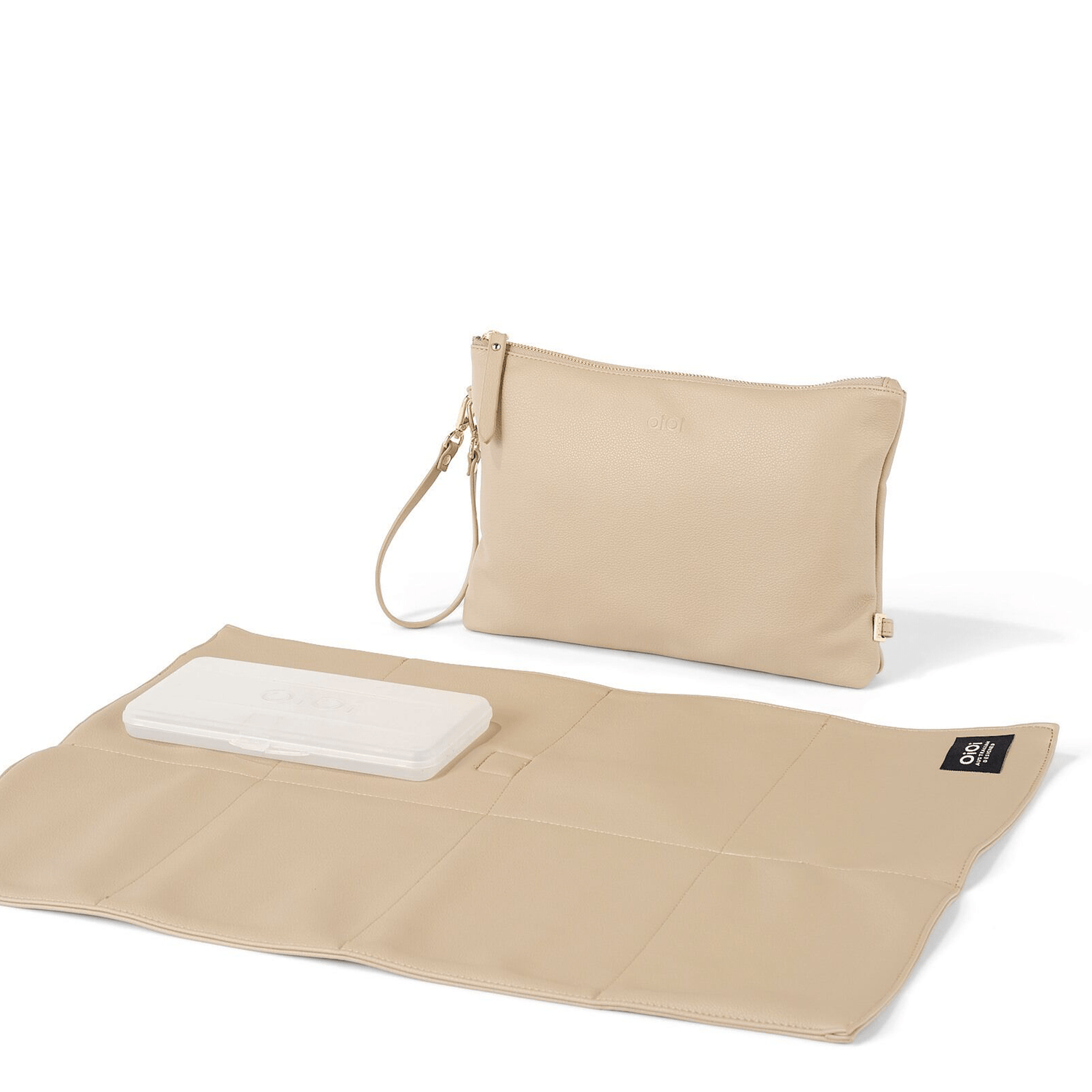 OIOI | Nappy Changing Pouch | Oat Vegan Leather