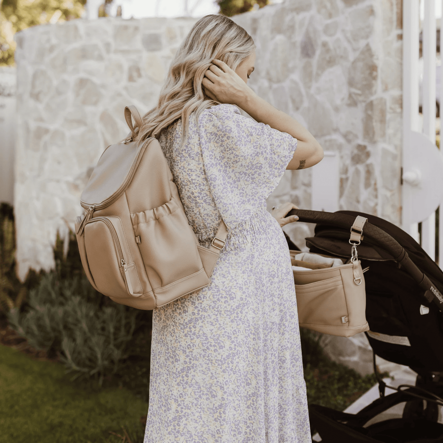 OIOI | Signature Nappy Backpack | Oat Vegan Leather
