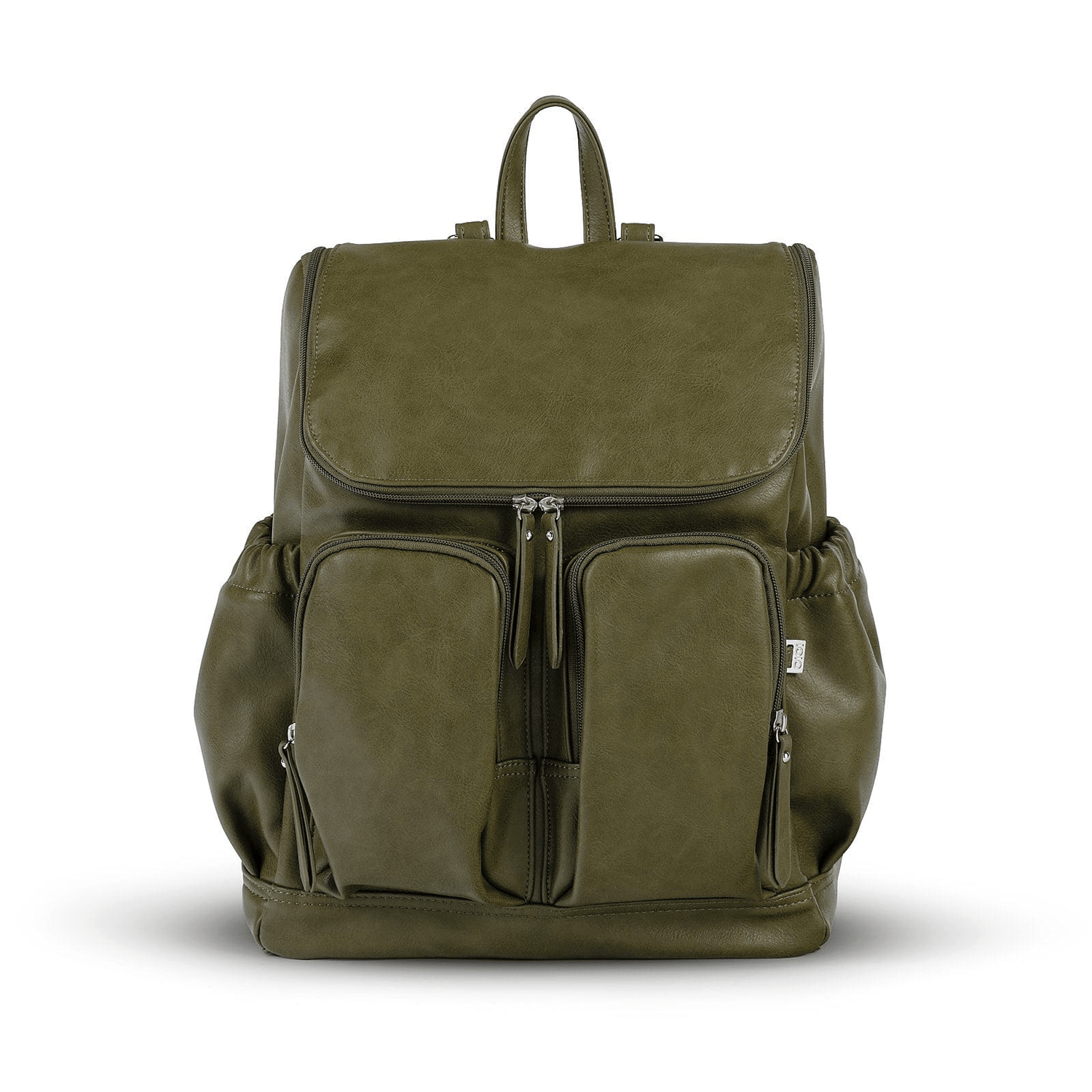 OIOI | Signature Nappy Backpack | Olive Vegan Leather